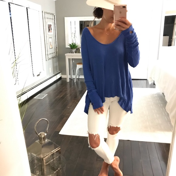 We The Free Tops - We The Free Royal Blue Stretch Thermal Shirt Med